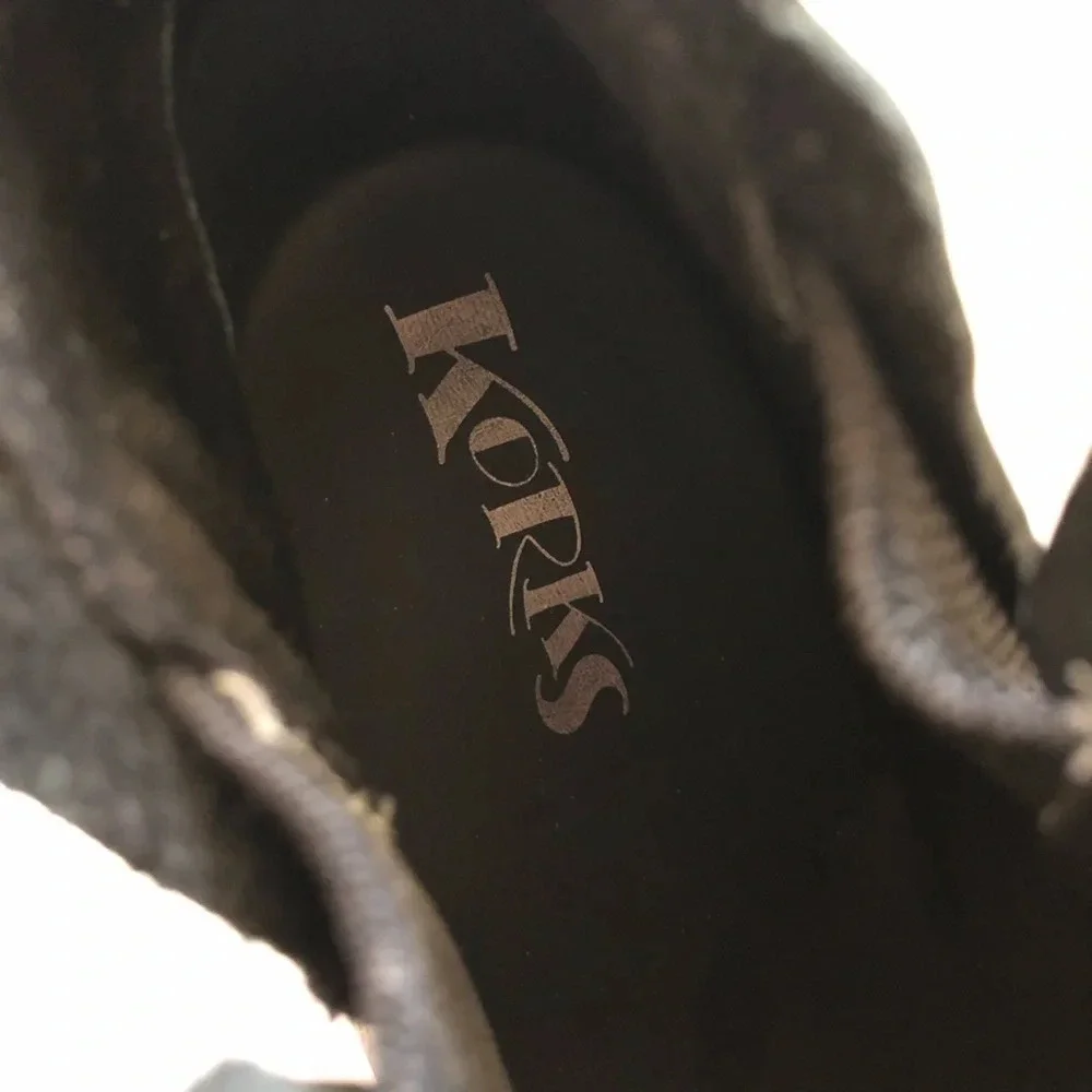 Korks by Korks-Ease Black Leather Tea Ankle Boots 9.5M - Picture 10 of 14